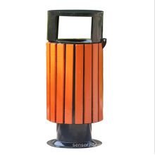 Outside Steel-Wood Garbage Bin (A13300)